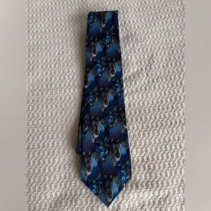J. Garcia Silk Blue and Black Tie